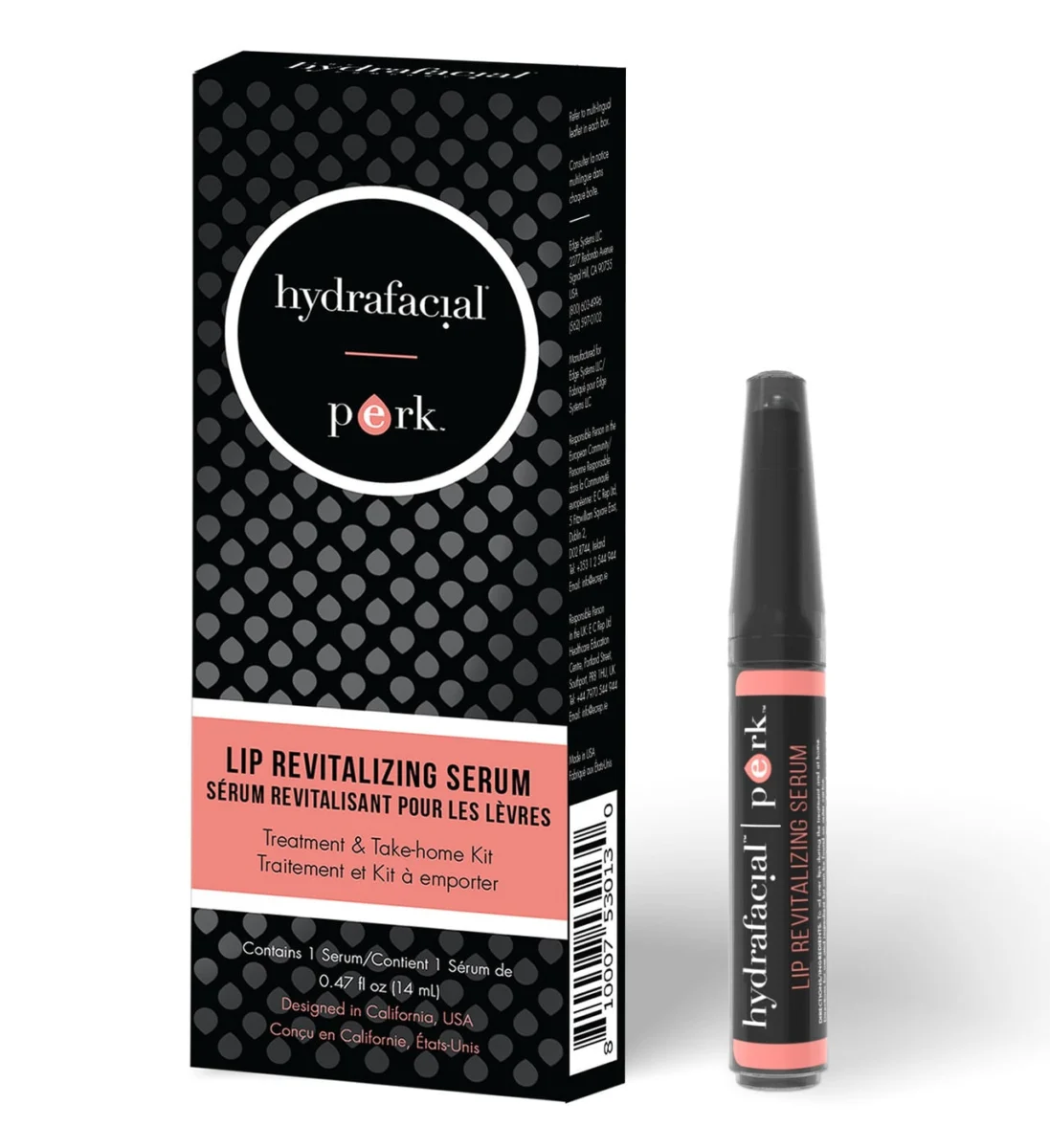 Опаковка на продукта Hydrafacial Perk Lip Revitalizing Serum