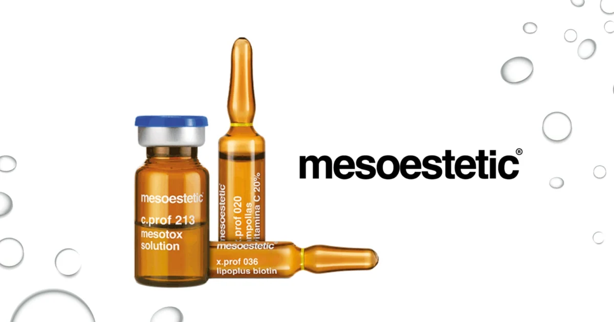 Ампула с продукт на mesoestetic сред водни мехурчета