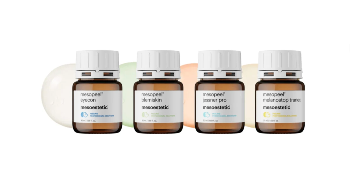 Флакони с продукти Mesopeel на mesoestetic