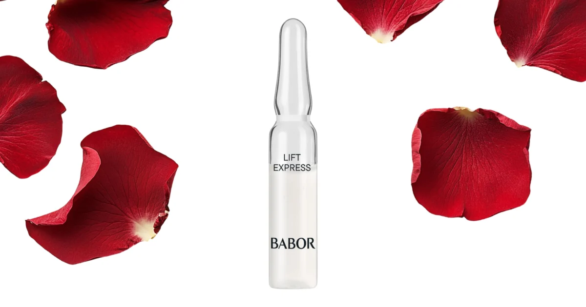 Продукт Lift Express ампула на BABOR сред розови листенца